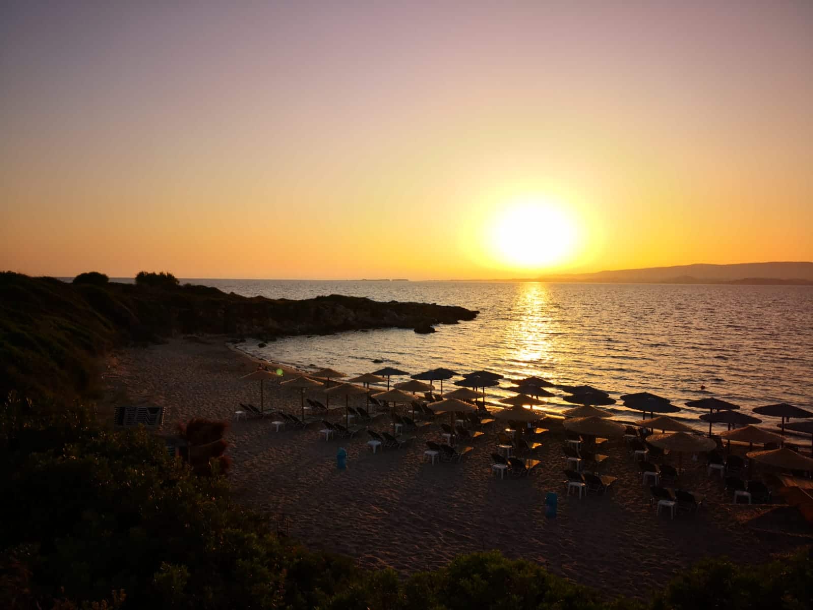 Tramonto dalla spiaggia di Eglina